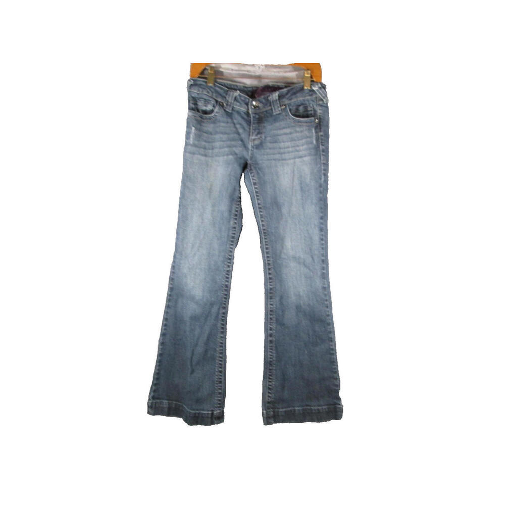 Refuge Womens Jeans Size 9S Bootcut Blue Stretch Denim Mid Rise Distressed